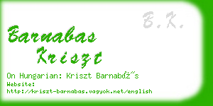 barnabas kriszt business card